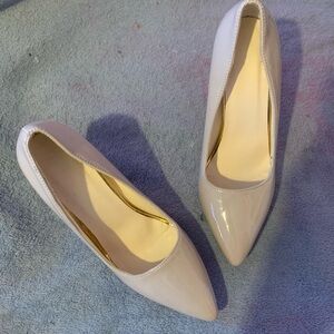 Cream Colored Red Bottomed Heels